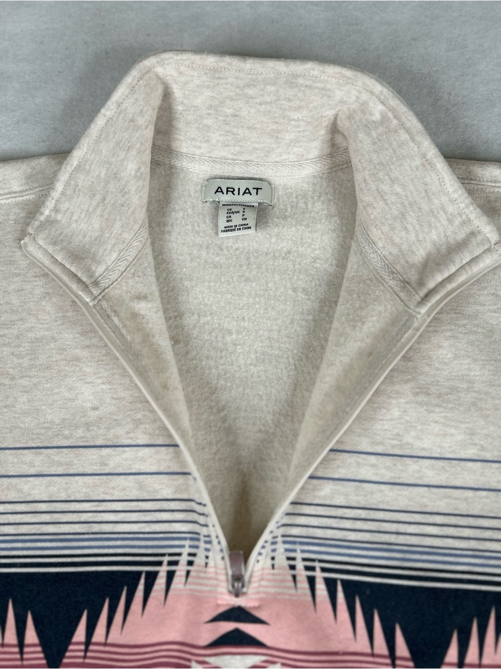 Ariat Pullover Women's Size Small Aztec 1/4 Zip Jacket Shirt Kangaroo Pocket - Picture 7 of 13
